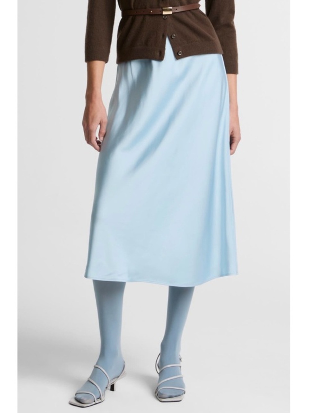 Vince Pull-On Satin Slip Skirt in Clearwater Size M